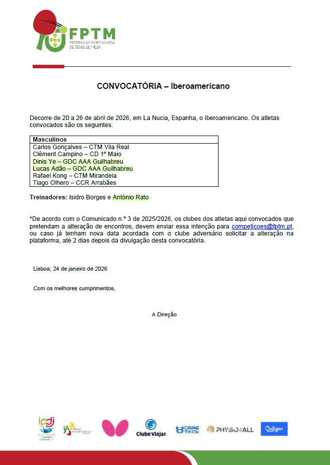 20 a 26 de abril de 2026 Convocatória em La Nucia Espanha o Iberoamericano