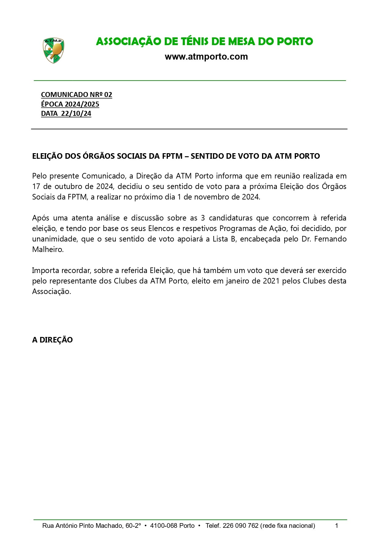 ATMP Comunicado Nº 02 2024 2025