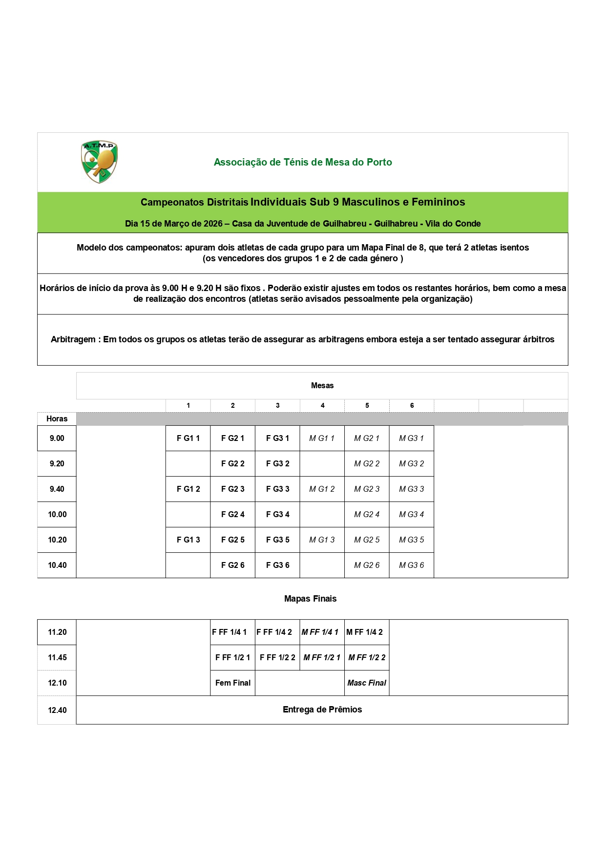 Horário CD S 9 Guilhabreu 25 26